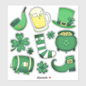 St. Patrick's Day Fun Green Craft Sticker (Vel)