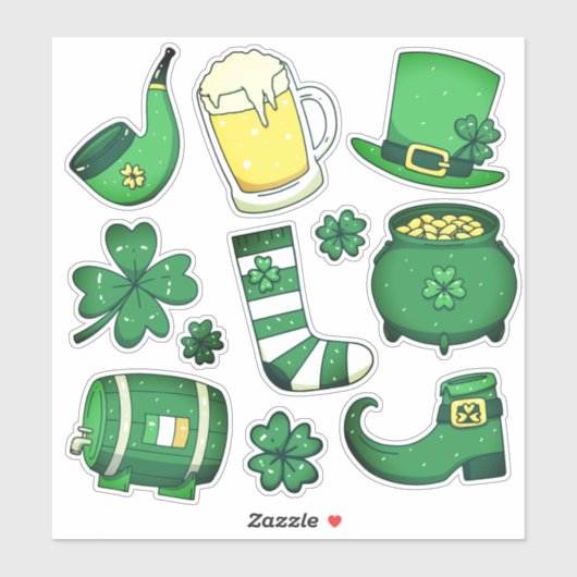 St. Patrick's Day Fun Green Craft Sticker (Vel)