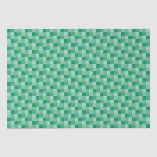 St. Patrick's Day Fun Schattig groen schaakbord Tissuepapier (Voorkant)