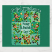 St. Patrick's Day Fun Schattig "Party Leprechauns" Bier Etiket (Enkel label)
