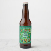 St. Patrick's Day Fun Schattig "Party Leprechauns" Bier Etiket (Voorkant)
