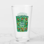 St. Patrick's Day Fun Schattig "Party Leprechauns" Glas (Achterkant)