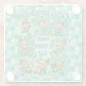 St. Patrick's Day Fun Schattig "Party Leprechauns" Glazen Onderzetter (Achterkant)