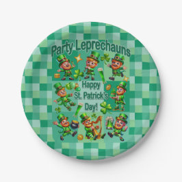 St. Patrick's Day Fun Schattig "Party Leprechauns" Papieren Bordje