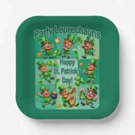 St. Patrick's Day Fun Schattig "Party Leprechauns" Papieren Bordje