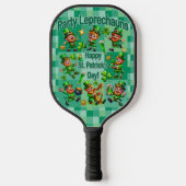 St. Patrick's Day Fun Schattig "Party Leprechauns" Pickleball Paddle (Voorkant)