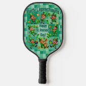 St. Patrick's Day Fun Schattig "Party Leprechauns" Pickleball Paddle (Achterkant)