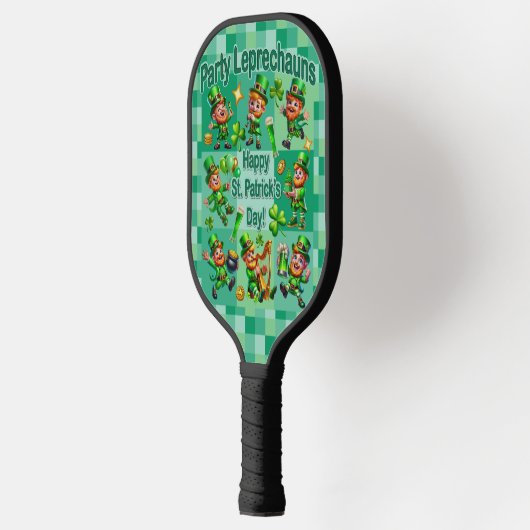 St. Patrick's Day Fun Schattig "Party Leprechauns" Pickleball Paddle (Links)