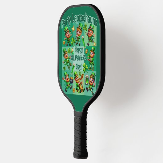 St. Patrick's Day Fun Schattig "Party Leprechauns" Pickleball Paddle (Links)
