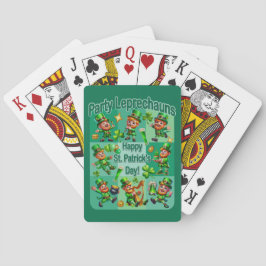 St. Patrick's Day Fun Schattig "Party Leprechauns" Pokerkaarten