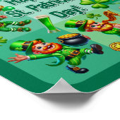 St. Patrick's Day Fun Schattig "Party Leprechauns" Poster (Hoek)