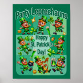 St. Patrick's Day Fun Schattig "Party Leprechauns" Poster (Voorkant)