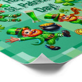 St. Patrick's Day Fun Schattig "Party Leprechauns" Poster (Hoek)