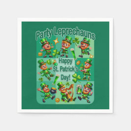 St. Patrick's Day Fun Schattig "Party Leprechauns" Servet