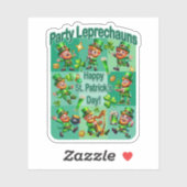 St. Patrick's Day Fun Schattig "Party Leprechauns" Sticker (Vel)