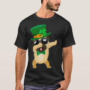 St Patricks Day Funny Dabbing Pug Leprechaun Dog I T-shirt