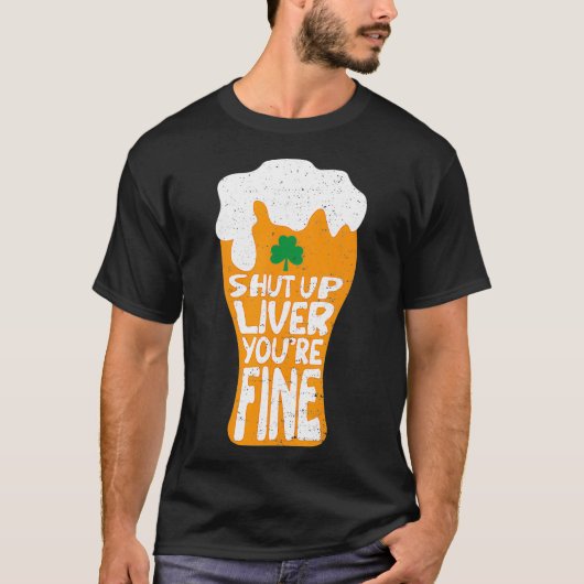 St Patricks Day Funny Drink Gifts Lucky Shamrock T-shirt (Voorkant)