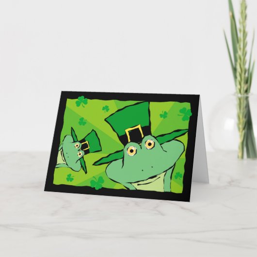 St. Patrick's Day Funny Frogs Wenskaart Kaart (Voorkant)