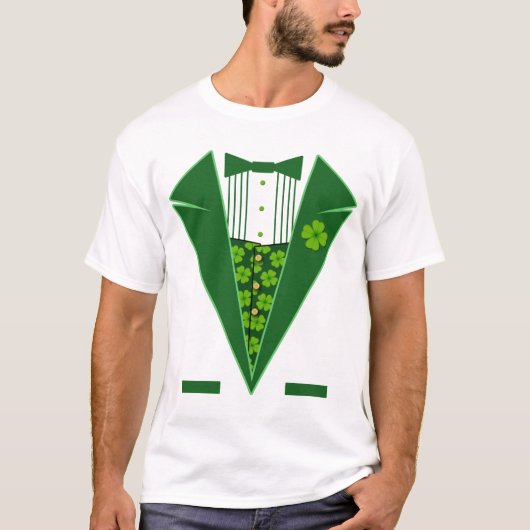 St. Patrick's Day Funny Green Tuxedo Shirt (Voorkant)