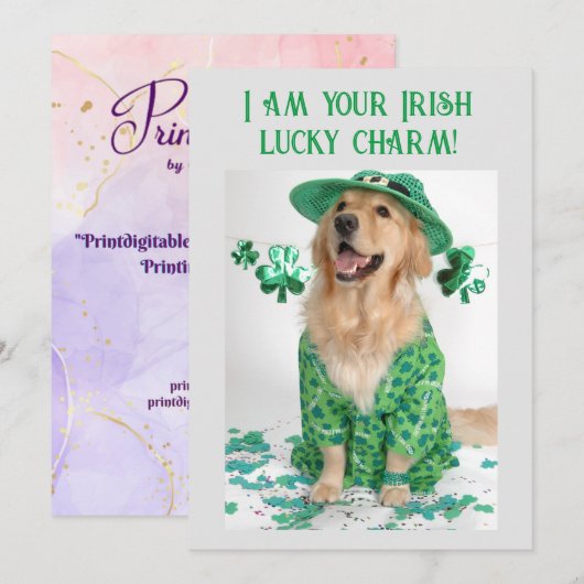 St. Patrick's Day Funny Hondenkaart Feestdagenkaart (Voorkant / Achterkant)