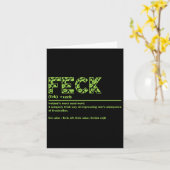 St Patricks Day Funny Irish Feck Definitie voor Wo Kaart (Gele Bloem)
