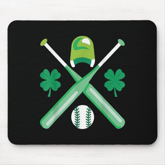 St Patricks Day Funny Irish Saint Paddy Baseball P Muismat (Voorkant)