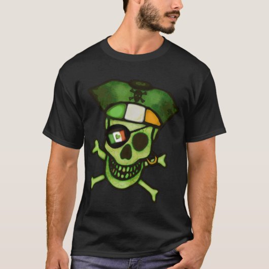 St. Patrick's Day Funny Irish Skull Mannen T-Shirt (Voorkant)