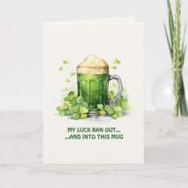 St. Patrick's Day Funny Leprechaun Coffee Card Kaart
