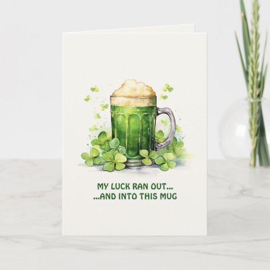 St. Patrick's Day Funny Leprechaun Coffee Card Kaart (Voorkant)