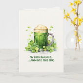 St. Patrick's Day Funny Leprechaun Coffee Card Kaart (Gele Bloem)