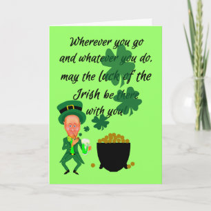 St Patrick's Day Funny Leprechaun Irish Blessing Kaart