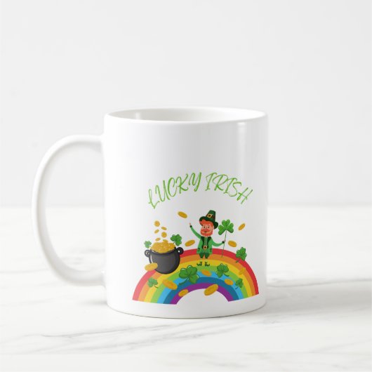 St. Patricks Day - Funny Lucky Irish Leprechaun Koffiemok (Links)