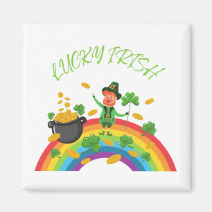 St. Patricks Day - Funny Lucky Irish Leprechaun Magneet