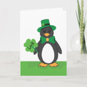 St. Patricks Day Funny Lucky Penguin Kaart (Voorkant)