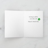 St. Patricks Day Funny Lucky Penguin Kaart (Binnen)
