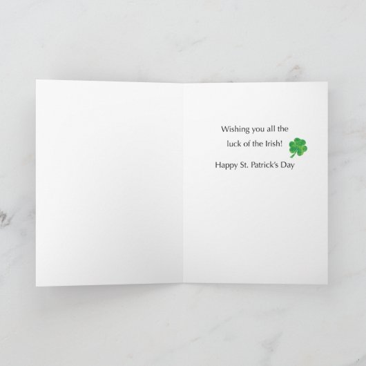 St. Patricks Day Funny Lucky Penguin Kaart (Binnen)