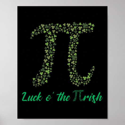 St Patricks Day Funny Pi Luck O' The Pi-Irish Gift Poster (Voorkant)