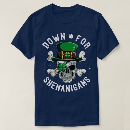 St Patricks Day Funny Skull T-shirt (Design voorkant)