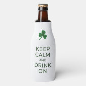 St. Patrick's Day Funny Text Koelbox, Blijf kalm Flesjeskoeler (Fles Voorkant)