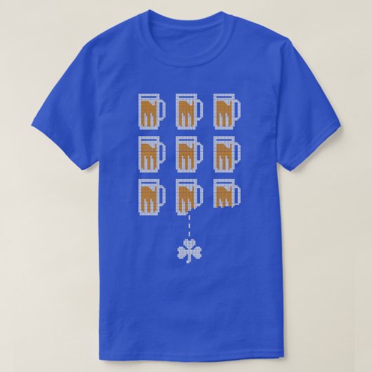 St Patricks Day Gamer Bier Glas Arcade Retro Video T-shirt (Design voorkant)