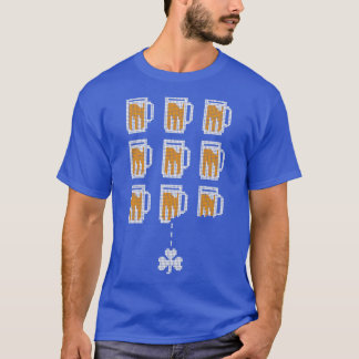 St Patricks Day Gamer Bier Glas Arcade Retro Video T-shirt