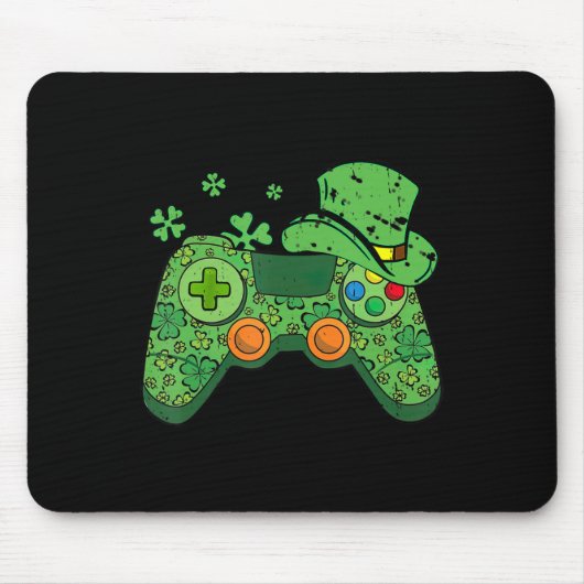 St Patricks Day Gamer Irish Game Controller Gamin Muismat (Voorkant)