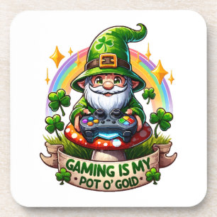 St. Patrick's Day Gamer Kabouter Bier Onderzetter