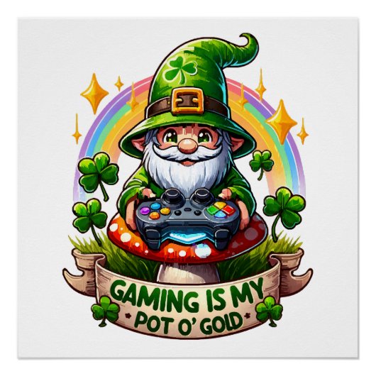 St. Patrick's Day Gamer Kabouter Perfect Poster (Voorkant)