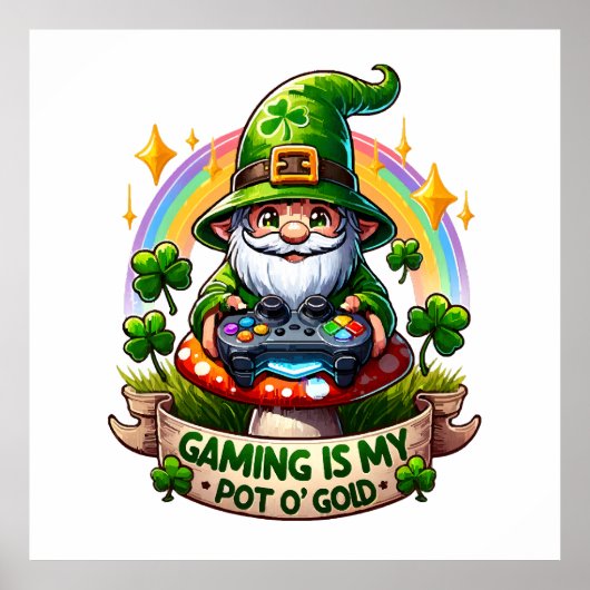 St. Patrick's Day Gamer Kabouter Poster (Voorkant)