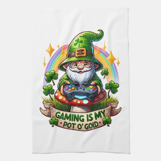 St. Patrick's Day Gamer Kabouter Theedoek (Verticaal)