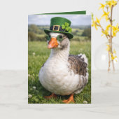 St. Patrick's Day-gans met bril Kaart (Gele Bloem)