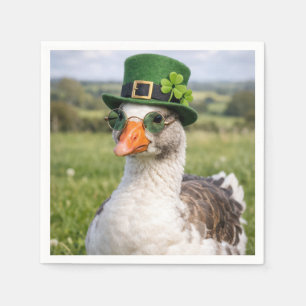 St. Patrick's Day-gans met bril Servet