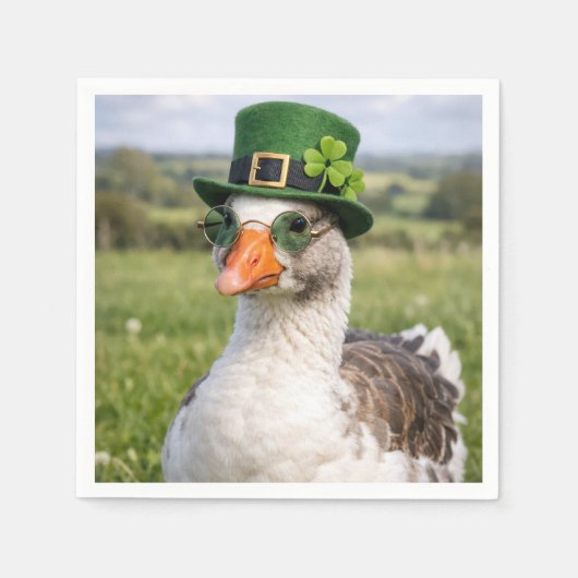 St. Patrick's Day-gans met bril Servet (Voorkant)