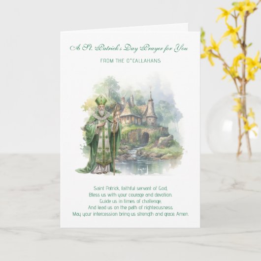 St. Patrick's Day gebed en zegen Kaart (Gele Bloem)